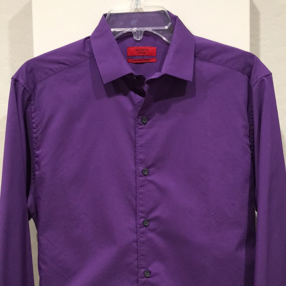 Alfani Fitted Stretch fabric easycare cotton blend